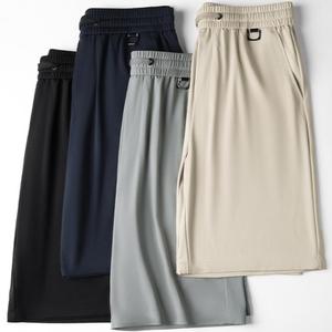 Top Trending <b>Linen</b>/Cotton Breathable Acid Wash Sporty Knitted Cross Pocket Style Drawstring Closure Mid Waist <b>Long</b> Men's <b>Shorts</b> - Product Image 1