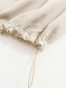 Damen-Sweatshirt mit Kapuze, V-Ausschnitt und Knöpfen, asymmetrischer Saum, lockerer Langarm-Pullover, lässige einfarbige graue Oberteile - Product Image 6