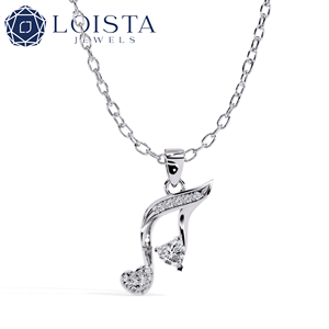 Collier pendentif en diamant synthétique cultivé en laboratoire pour femme, coupe radiante rectangulaire, plaqué platine or blanc - Product Image 1