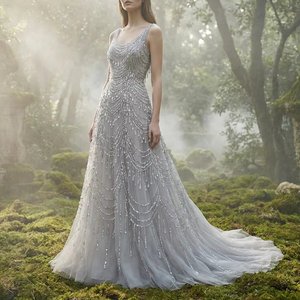 Vestidos de Noche de Lujo Estilo Dubái con Cuentas Hechas a Mano, Venta al Por Mayor, Fabricante Profesional de Ropa de Noche - Product Image 4