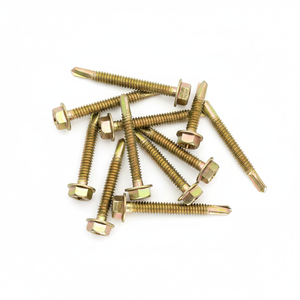 Heavy Duty Yellow Zinc Coated Self-Drilling Metal <b>Screws</b> - Hexagon Washer Head Fasteners Class 8 - Product Image 6