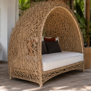 ARTERRA Premium Moderne Chaise Longue de Jardin en Teck avec Baldaquin, pour Piscine et Plage, avec Coussins Résistants aux UV, pour Cour - Product Image 3