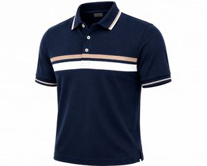 Chemise à manches courtes vert foncé pour homme, motif uni, tissu jersey polyester/coton, respirant, design décontracté - Product Image 5