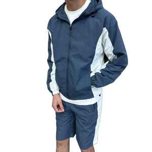 Survêtement coupe-vent personnalisé avec logo pour homme, ensemble de jogging court, survêtement en nylon coupe-vent pour homme, prix raisonnable - Product Image 1