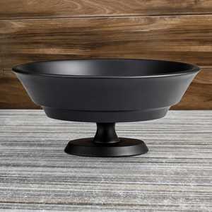 Luxury Black Metal Fruit Bowl with Stand Elegant Centerpiece Bowl for Dining <b>Table</b> and <b>Kitchen</b> Decor - Product Image 1