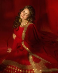 Conjunto de Lehenga Anarkali Rojo con Adornos para Mujer, con Dupatta, Ropa Étnica Formal para Bodas y Fiestas - Product Image 3
