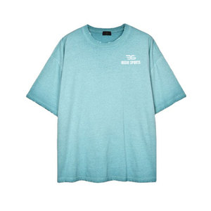 T-shirt décontracté effet délavé au soleil, prix de gros, avec tissu respirant et confort quotidien - Product Image 1
