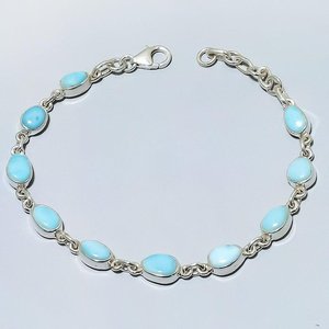 Pulsera Celestial Genuine Republic Larimar de Plata de Ley 925 con Piedra Preciosa Natural para Mujer, Regalo - Product Image 6