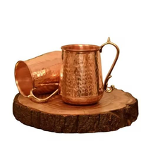 Tasse à Moscow Mule en cuivre avec poignée, réutilisable, de qualité alimentaire, personnalisable, écologique, vaisselle unique, cadeau idéal pour les mariages