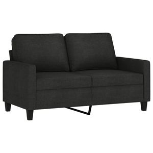 Canapé 2 places en tissu noir 100% polyester avec structure métallique Textilène pour salon - Product Image 2