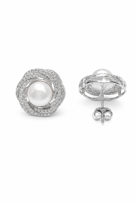Boucles d'oreilles en perles et zircone cubique en argent sterling 92,5 KLST-30992 - Product Image 3