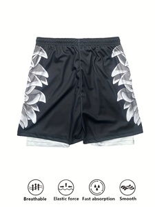 Running Workout Outdoor Activity Shorts for Men Relaxed Fit Quick Dry Soft Fabric Modern <b>Athletic</b> Style Shorts with Side Pockets - Product Image 2