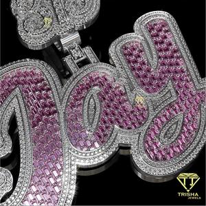 <b>Custom</b> Iced Out 'Jay' <b>Name</b> Moissanite Pendant <b>Necklace</b> 18K Gold Plated Hip Hop Silver GIA Certified Personalized Jewelry - Product Image 5