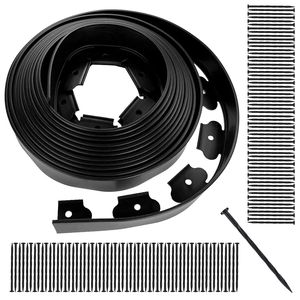 Kit de Borde para Jardín sin Excavación de 66 Pies, Negro, 2 Pulgadas Borde de Jardín Alto de Plástico con 120 Estacas para Césped y Suministros de Jardinería - Product Image 1
