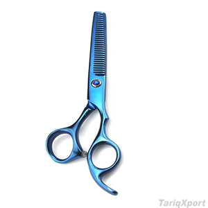 Kit de Tijeras de Barbería Profesionales de la Mejor Calidad, Recubiertas de Titanio Azul, Kit de Barbería Negro para Salón y Uso Personal - Product Image 3