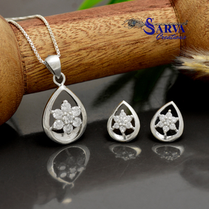 Juego de Joyería de Plata de Ley 925 con Moissanita de Lujo, Collar y Aretes para Mujer, Regalo de Boda, Conjunto de Collar y Aretes para Mujer - Product Image 3