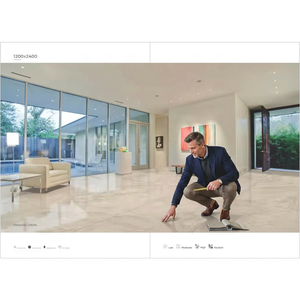 Baldosas de porcelana pulida brillante Vistaar de formato grande 1200x2400mm (4x8 pies) tipo Breccia Capriya para espacios, imitación mármol italiano. - Product Image 6