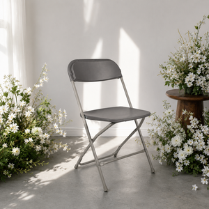 Silla de Comedor Plegable para Exteriores, Moderna, Duradera, Ligera, Portátil y Cómoda, de Plástico Gris, para Uso en el Hogar, Bar y Granja - Product Image 1