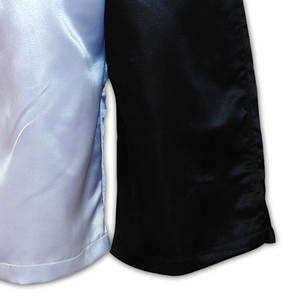 Pantalones Cortos de Boxeo para Hombre con Bloques de Color, Negro y Blanco, Satinados, para Entrenamiento de MMA y Kickboxing - Product Image 4
