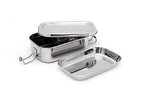Boîte à bento rectangulaire en acier inoxydable à 3 niveaux, plateau amovible, étanche, empilable, pour enfants et adolescents - Product Image 1