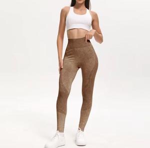 High Waist Full Length Seamless Knitted Leggings Solid Color Stretch Breathable Compression <b>Tummy</b> <b>Control</b> Women's Casual Style - Product Image 1