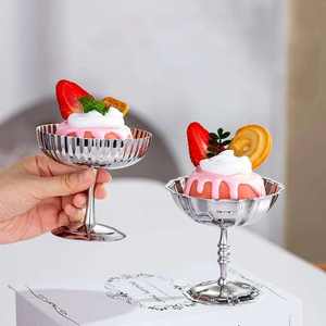 Coupelle de service à dessert en acier inoxydable de qualité supérieure, vaisselle de qualité alimentaire, élégante, pour fêtes, hôtels, cuisine, présentation de desserts, soins à domicile - Product Image 2