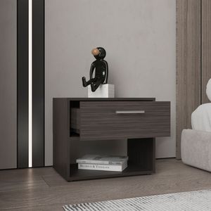 Comodino Alpine da 18 pollici con un cassetto e un ripiano, in noce scuro, per camera da letto e soggiorno - Product Image 5
