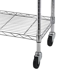 Scaffali da garage cromati a 5 livelli NSF per carichi pesanti con ruote e rivestimenti per scaffali, ideali per cucina e altro ancora - Product Image 6