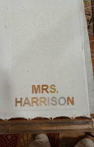 Personalized Custom Name & <b>Initial</b> Clutch Bag for Women Fashion Linen with Button Detail Wedding & Evening Use - Product Image 2