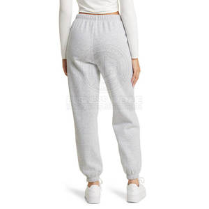 Pantalones Deportivos de Punto Grises para Mujer, Cintura Media, Elásticos, Largos hasta el Tobillo, Corte Holgado, Casuales, para Otoño, 100% Algodón, Forro Polar Transpirable - Product Image 2