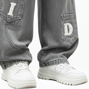 Jeans en denim vintage coupe droite pour homme, marque personnalisée, haute qualité, style décontracté, vente en gros - Product Image 6