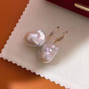 Boucles d'oreilles en argent 925 de style rétro français et perles naturelles de 9-10 mm gris platine avec boîte cadeau personnalisée tendance - Product Image 1