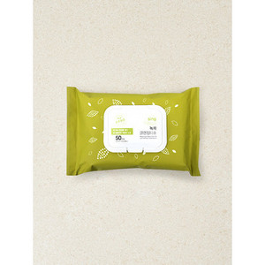 50 feuilles de tissu de lavage de visage de thé vert produit nettoyant naturel - Product Image 1