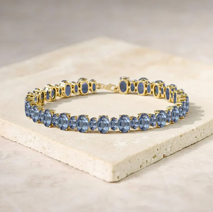 Pulsera de tenis de alejandrita con corte ovalado en plata de ley o chapado en oro, pulsera de alejandrita hecha a mano, joyería fina para mujer - Product Image 6