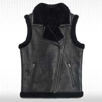 Gilet en fourrure de mouton pour homme, style bomber B3
