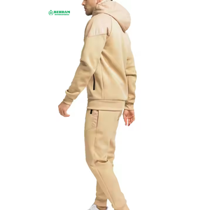 Wholesale High Quality Winter <b>Running</b> Set Men Zipper <b>Hoodie</b> 2 1 Solid Breathable Sports Workout Regular Fit - Product Image 1