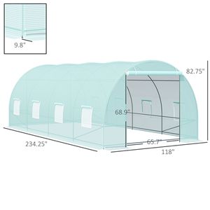 Serra da Giardino Grande 20FT X 10FT X 7FT con Tunnel Passabile, Porta con Cerniera, 8 Finestre a Rete, in Acciaio Zincato per Uso in Giardino/Cortile - Product Image 3