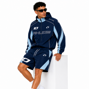 Conjunto Deportivo de Alta Calidad Personalizado, Chaqueta Cortavientos de Nailon con Capucha, Ligero, Sin Costuras, Resistente al Viento, con Logotipo Bordado - Product Image 4