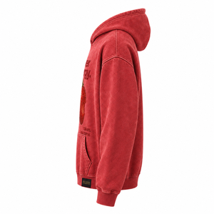Sudadera con Capucha Roja para Hombre Silk Road Generations, Talla Grande, Algodón French Terry, con Bolsillo y Estampado de Personajes, Ropa Casual de Invierno, OEM - Product Image 4