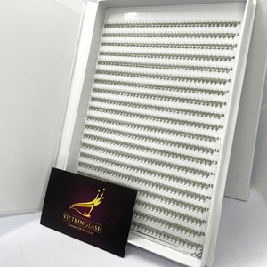 Synthetic Hair Handmade Premium Lash Extensions Natural Long Black Matte Thin Base Volume XL/XXL <b>Tray</b> Easy Fan Custom Packaging - Product Image 4