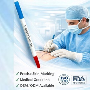 ปากกาเขียนผิวหนังแบบใช้แล้วทิ้ง คุณภาพพรีเมียม ปลอดสารพิษ ลบได้ หัวสองด้าน สำหรับงานผ่าตัด จากไต้หวัน พร้อมหมึกถาวรปลอดภัยขนาด 1 มม. และ 0.5 มม. - Product Image 3