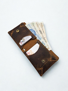 Solid Stitchless Genuine Leather <b>Wallet</b> Minimalist Card Sleeve No Stitch Slim <b>RFID</b> <b>Blocking</b> Men Credit Purse SLW-0047 - Product Image 5