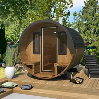 4-6 Personen Outdoor Red Cedar Bucket Sauna raum Massivholz konstruktion Asphalts chind eln Elektroherd für Dampf für Villen