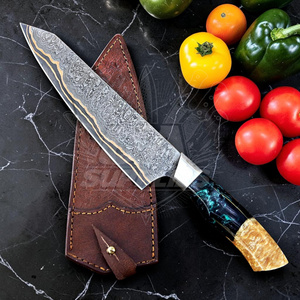 Cuchillo de Chef de Cobre Damasco Hecho a Mano, Cuchillo de Cocina Forjado de Alta Calidad, Cuchillo Profesional para Cocinar, Mango Personalizado, Marca Privada - Product Image 1