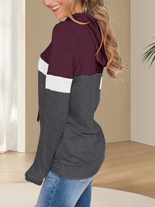 Sweat-shirt blanc oversize uni à capuche pour femme, imprimé devant, en polyester tricoté, manches longues, collection automne 2026 - Product Image 4
