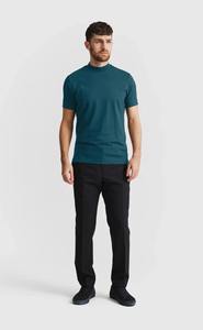 T-shirt décontracté pour homme en coton 100% bleu sarcelle, manches courtes, séchage rapide, respirant, streetwear d'été, usage quotidien, doux, 220g, haute qualité - Product Image 4