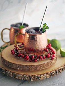 Copper mule mug <b>set</b> for woodland cabin <b>beverages</b> hammered finish metal cups durable reusable <b>serving</b> party mugs - Product Image 3