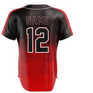 Camiseta de Béisbol Personalizada de Secado Rápido, Transpirable, Antibacteriana, Talla Grande, Negra y Roja, con Número y Logotipo del Equipo Personalizados - Product Image 3