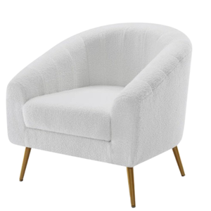 Canapé-lit moderne de luxe le plus vendu avec coussin moelleux, une place, blanc, pieds dorés, fauteuil lounge pour l'intérieur - Product Image 5