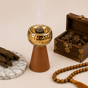 Modern Gold Mabkhara <b>Bakhoor</b> Burner Luxury Metal Arabic Incense Holder Modern Style <b>Oud</b> Burner Censer for Ramadan Eid Home Decor - Product Image 4